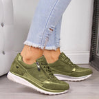 Nadalein | Ribbed Panel Lace-Up Sneakers for Women
