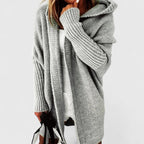 Kaia | Oversized Hooded Knee-Length Cardigan for Women