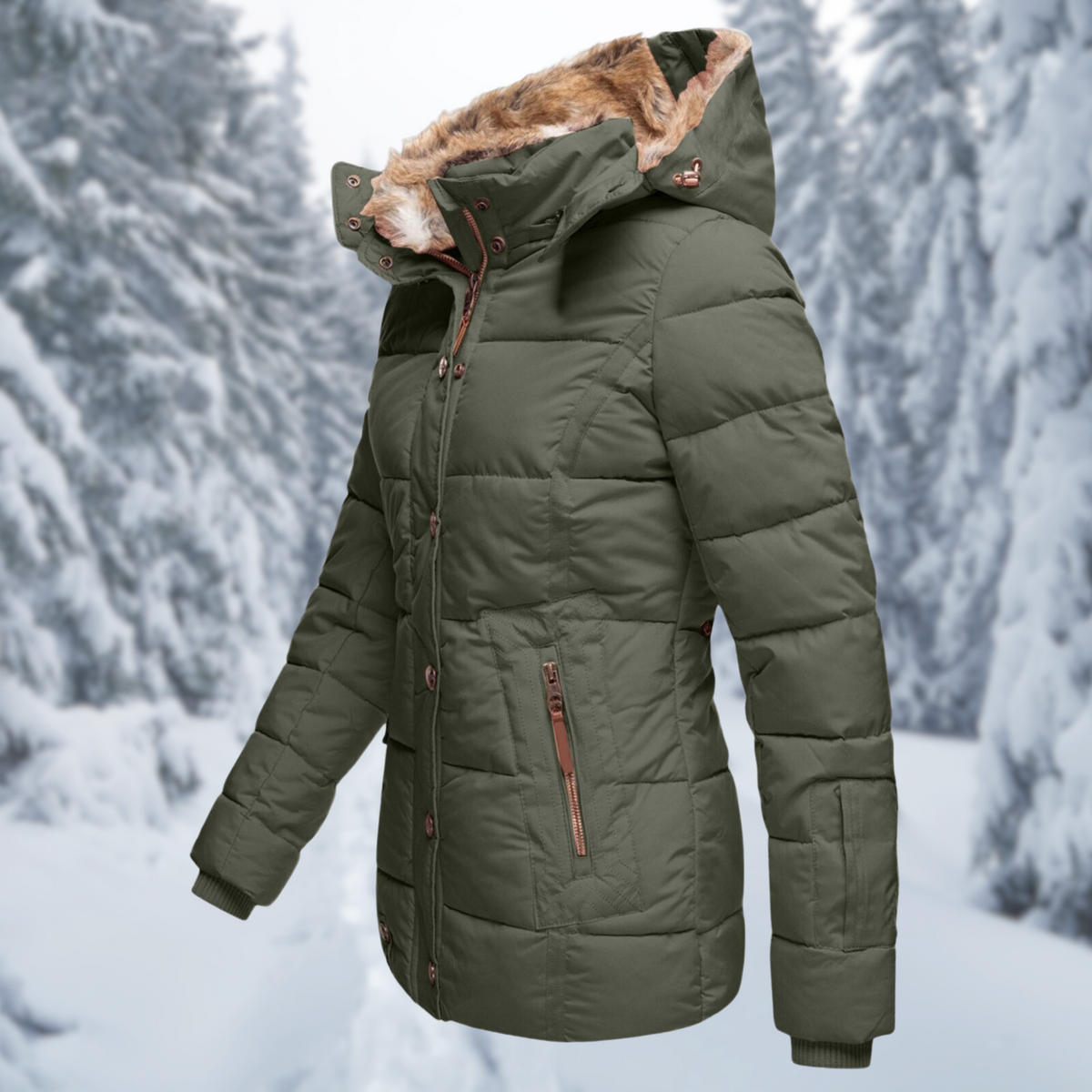 Hazel | Hooded Belted Longline Winter Jacket for Women