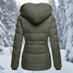 Hazel | Hooded Belted Longline Winter Jacket for Women