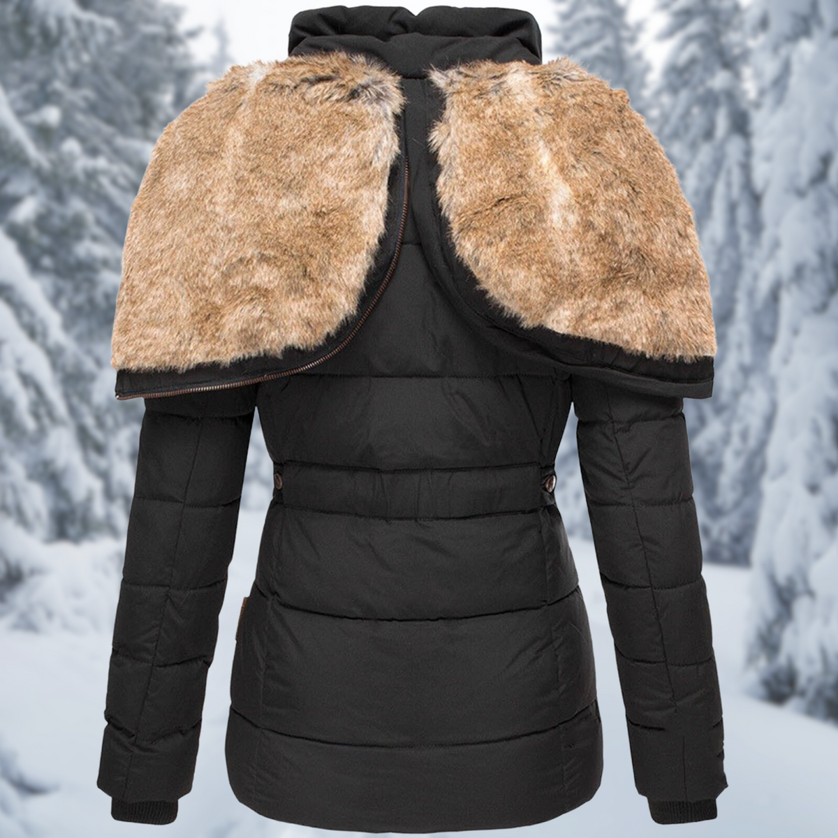 Hazel | Hooded Belted Longline Winter Jacket for Women