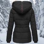 Hazel | Hooded Belted Longline Winter Jacket for Women