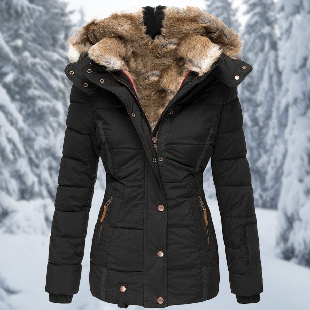 Hazel | Hooded Belted Longline Winter Jacket for Women