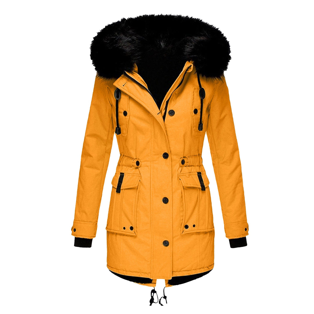 Frieda | Hooded Belted Longline Winter Coat for Women