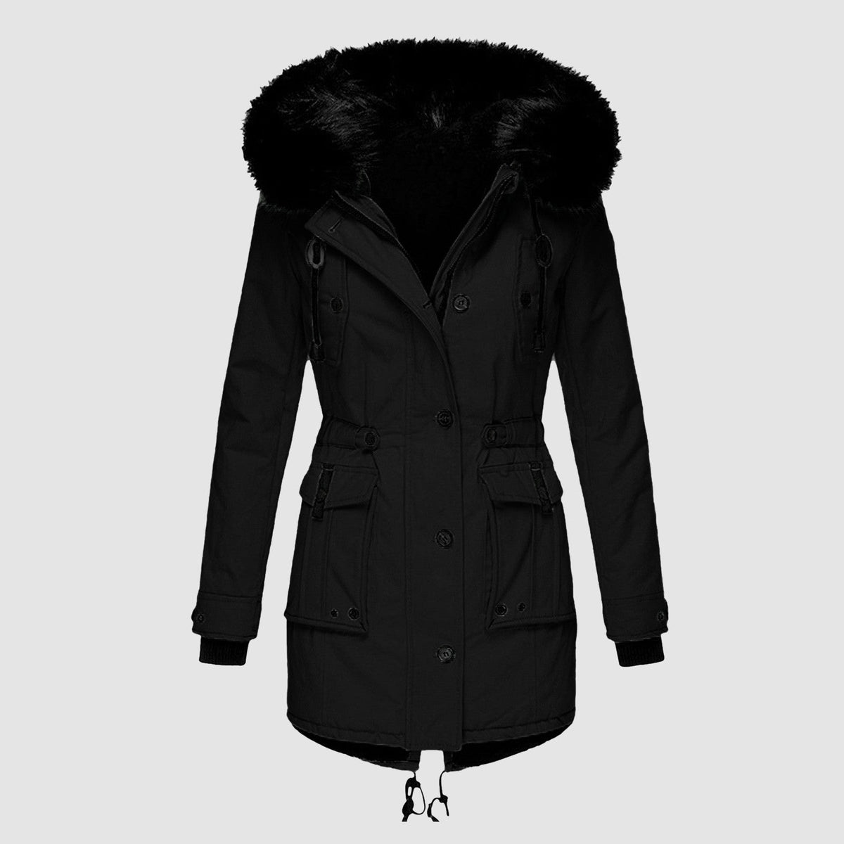 Frieda | Hooded Belted Longline Winter Coat for Women