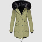 Frieda | Hooded Belted Longline Winter Coat for Women