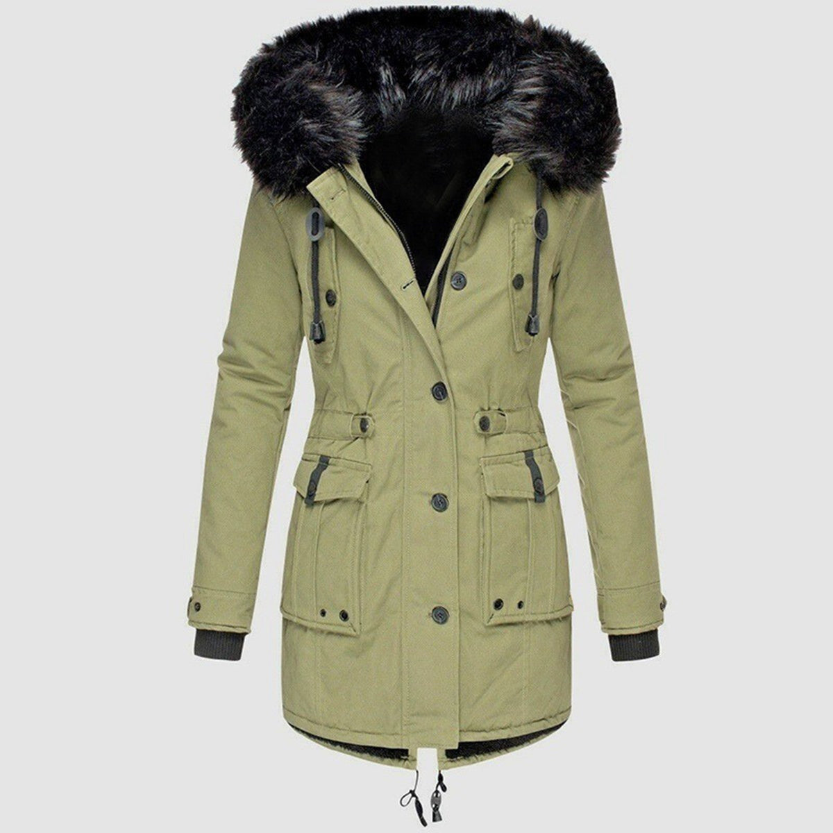 Frieda | Hooded Belted Longline Winter Coat for Women