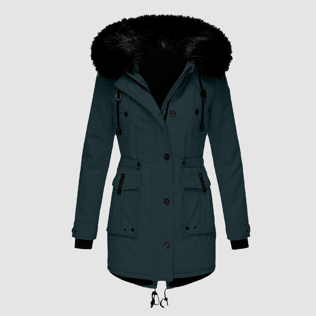Frieda | Hooded Belted Longline Winter Coat for Women