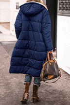 Clara | Hooded Longline Coat with Belted Waist for Women