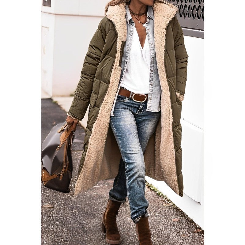 Clara | Hooded Longline Coat with Belted Waist for Women
