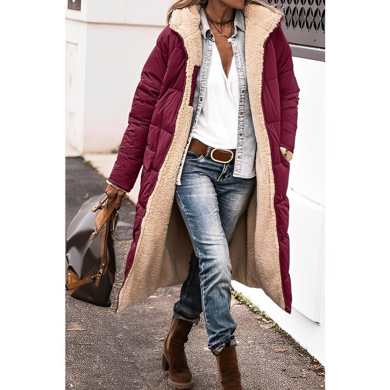 Clara | Hooded Longline Coat with Belted Waist for Women