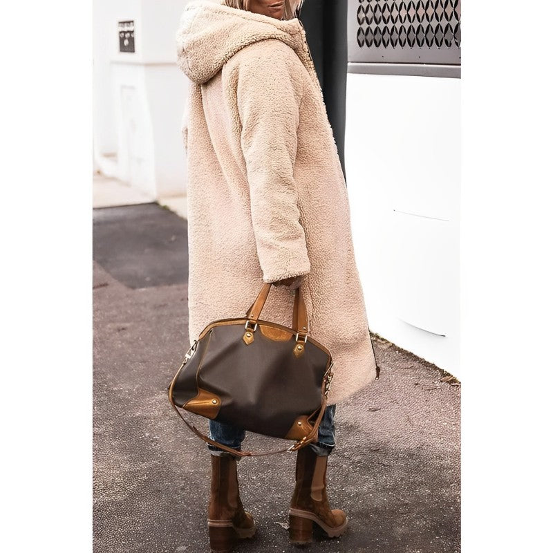 Clara | Hooded Longline Coat with Belted Waist for Women