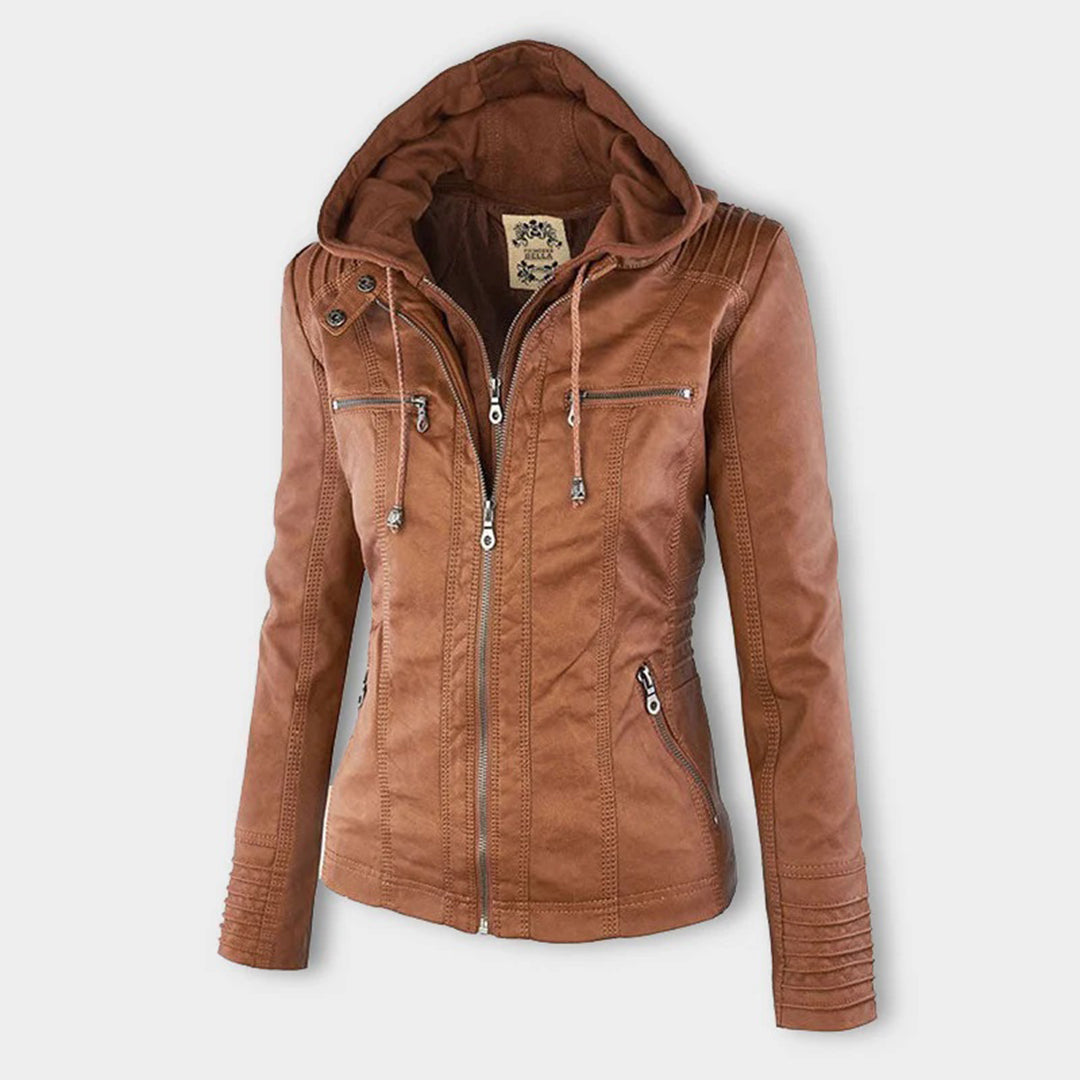 Birgit | Hooded Zip-Up Jacket with Ribbed Trim for Women