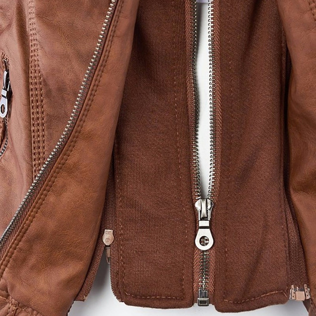 Birgit | Hooded Zip-Up Jacket with Ribbed Trim for Women