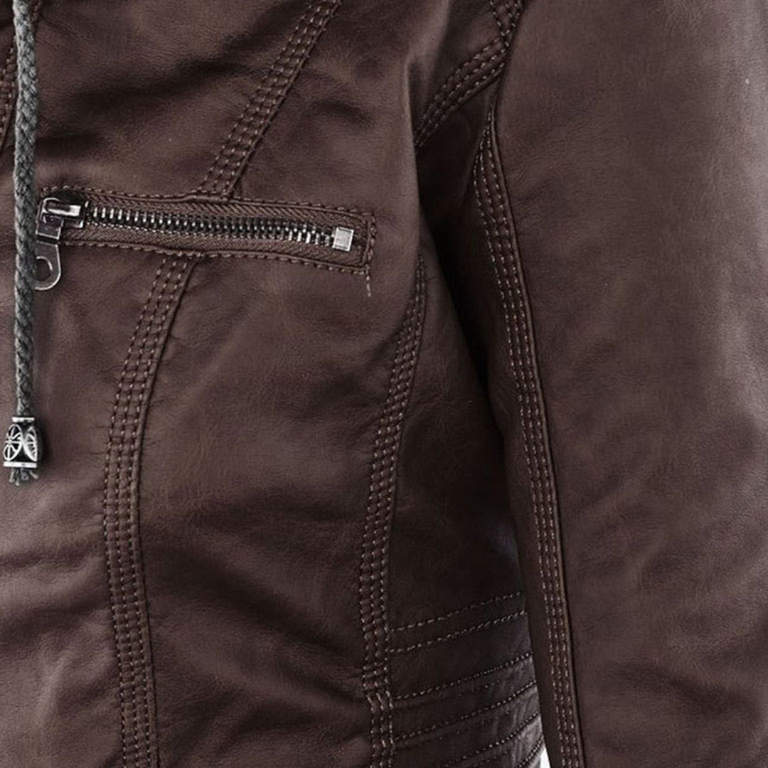 Birgit | Hooded Zip-Up Jacket with Ribbed Trim for Women