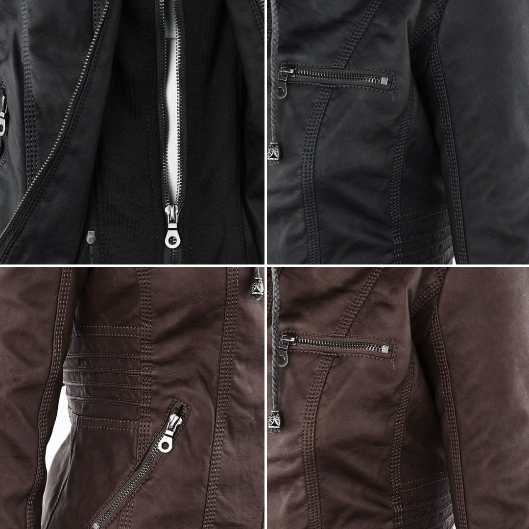 Birgit | Hooded Zip-Up Jacket with Ribbed Trim for Women