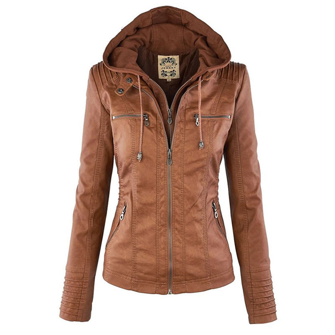 Birgit | Hooded Zip-Up Jacket with Ribbed Trim for Women
