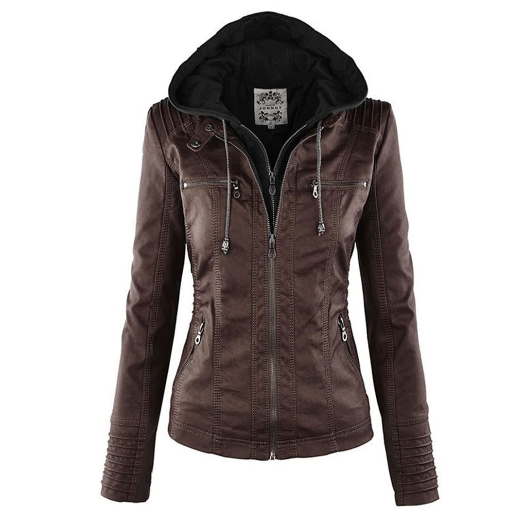 Birgit | Hooded Zip-Up Jacket with Ribbed Trim for Women