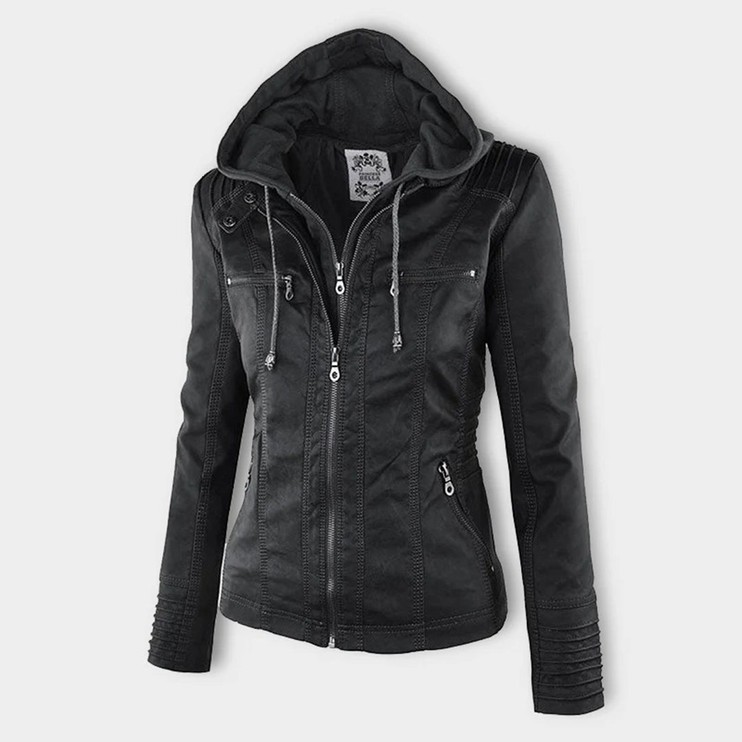 Birgit | Hooded Zip-Up Jacket with Ribbed Trim for Women