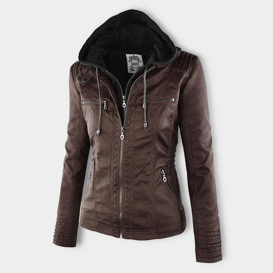 Birgit | Hooded Zip-Up Jacket with Ribbed Trim for Women