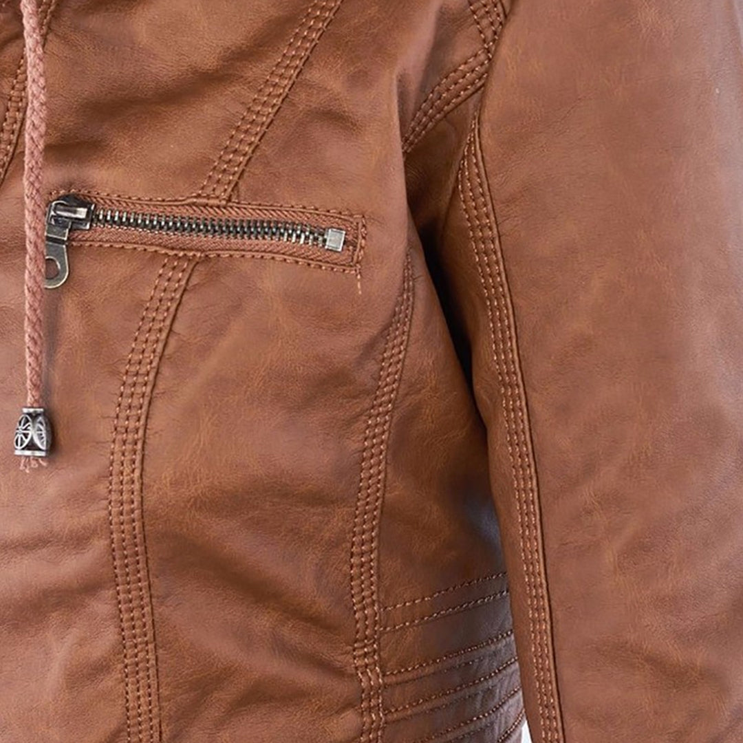 Birgit | Hooded Zip-Up Jacket with Ribbed Trim for Women