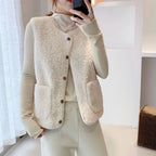 Kastanja | Ribbed Knit Cardigan with Button Closure for Women