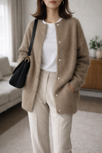 Katja | Ribbed Button-Front Knit Cardigan for Women