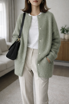 Katja | Ribbed Button-Front Knit Cardigan for Women