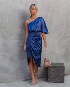 Ylva | One-Shoulder Ruched Bodycon Midi Dress for Women