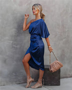 Ylva | One-Shoulder Ruched Bodycon Midi Dress for Women