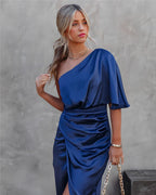 Ylva | One-Shoulder Ruched Bodycon Midi Dress for Women