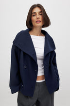 Ottilia | Double-Breasted Notch Lapel Pea Coat for Women