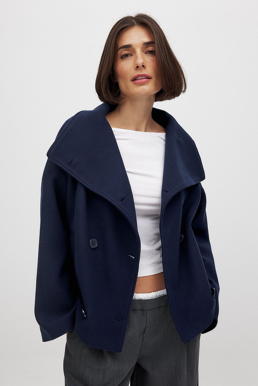 Ottilia | Double-Breasted Notch Lapel Pea Coat for Women
