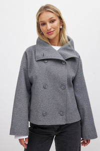 Ottilia | Double-Breasted Notch Lapel Pea Coat for Women