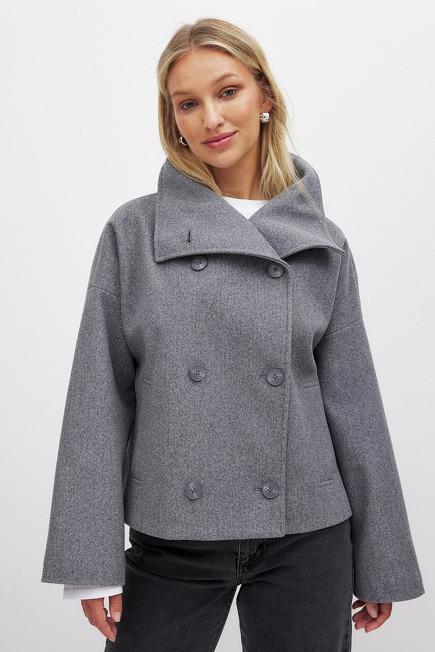 Ottilia | Double-Breasted Notch Lapel Pea Coat for Women