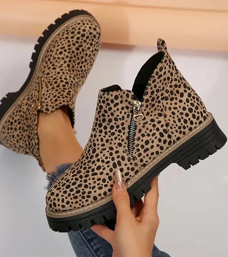 Alessia | Cushioned Wedge Ankle Boots with Side Zip for Women