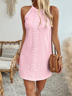Ilona | Halter Neck Lace Sheath Mini Dress for Women