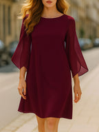 Cordelia | A-Line Homecoming Dress with Split Bell Sleeves for Women