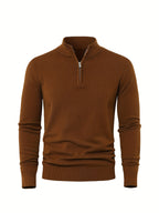Anton | Ribbed Quarter-Zip Sweater with Stand Collar for Men