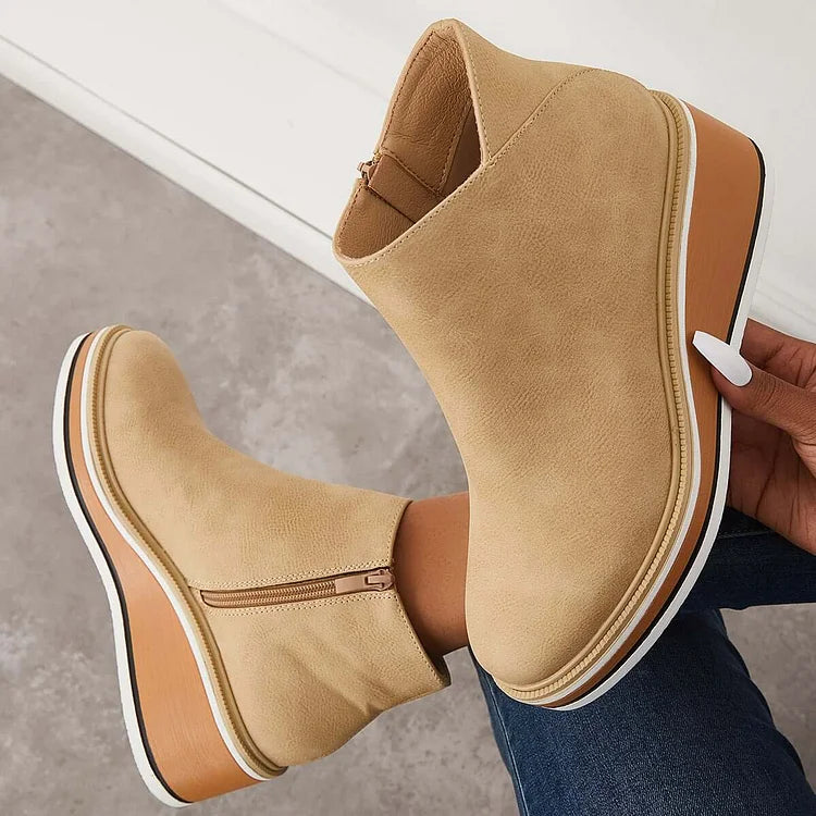 Hanne | Side-Zip Ankle Boots with Structured Sole for Women