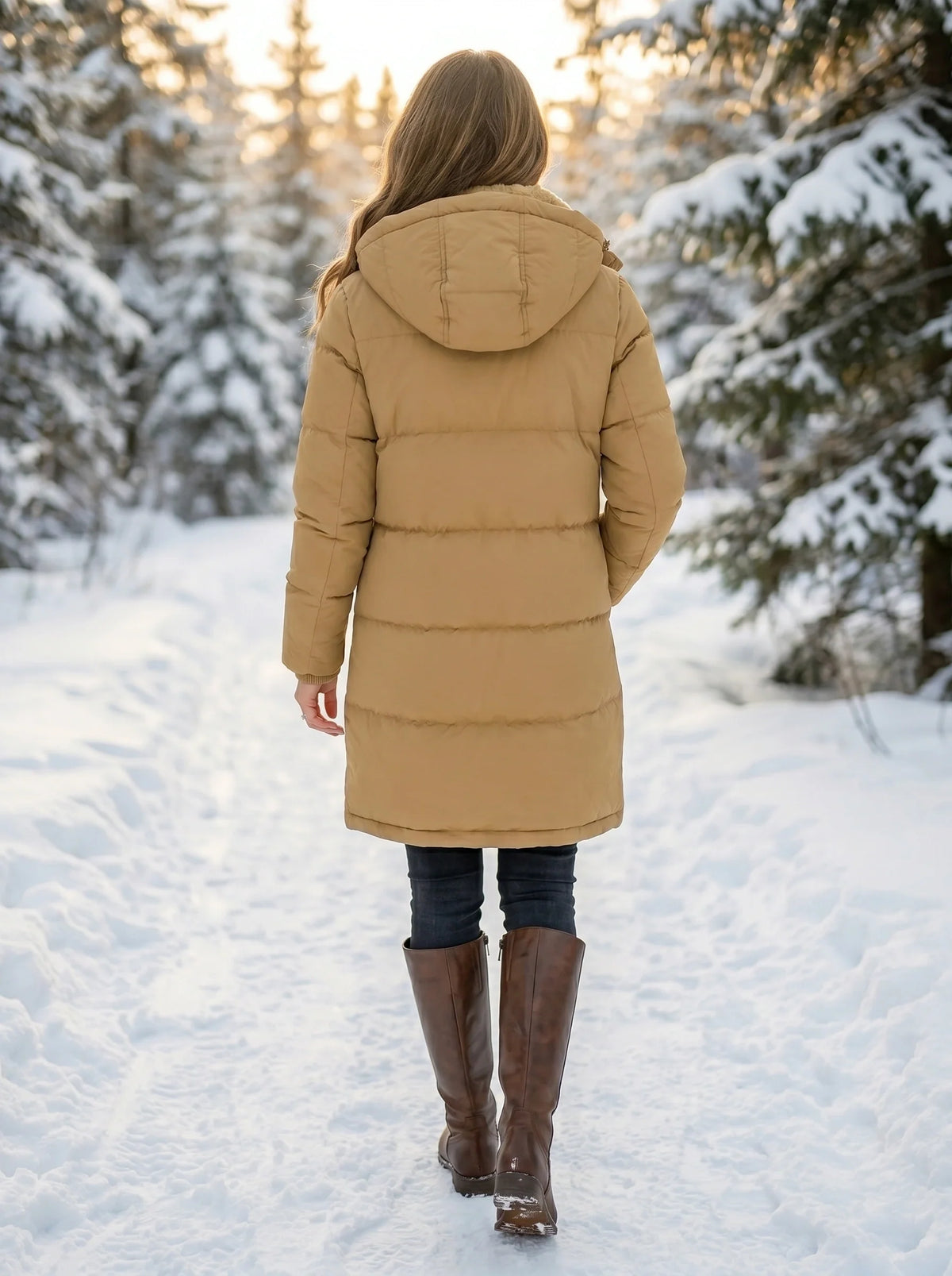 Lara | Hooded Quilted Puffer Jacket with Drawstring Waist