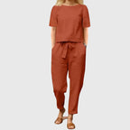 Pippa Grace | Drawstring Waist Two-Piece Summer Set for Women