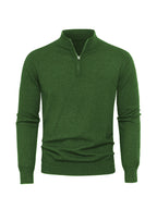 Anton | Ribbed Quarter-Zip Sweater with Stand Collar for Men