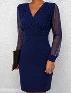 Estelle | Glitter Wrap V-Neck Bodycon Cocktail Dresses for Women