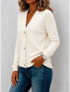 Judith | Cable Knit Button-Front Cardigan for Women