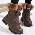 Lysbeth | Lace-Up Winter Boots with Faux Fur Cuff for Women