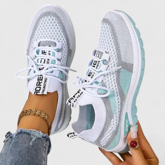 Nadelora | Lace-Up Knit Sneakers with Cushioned Sole for Women
