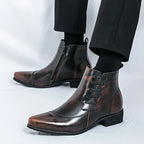 Sigurd | Brogue Winter Boot with Block Heel for Men
