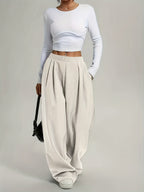 Candice | Pleated Wide Leg Baggy Sweatpants for Women