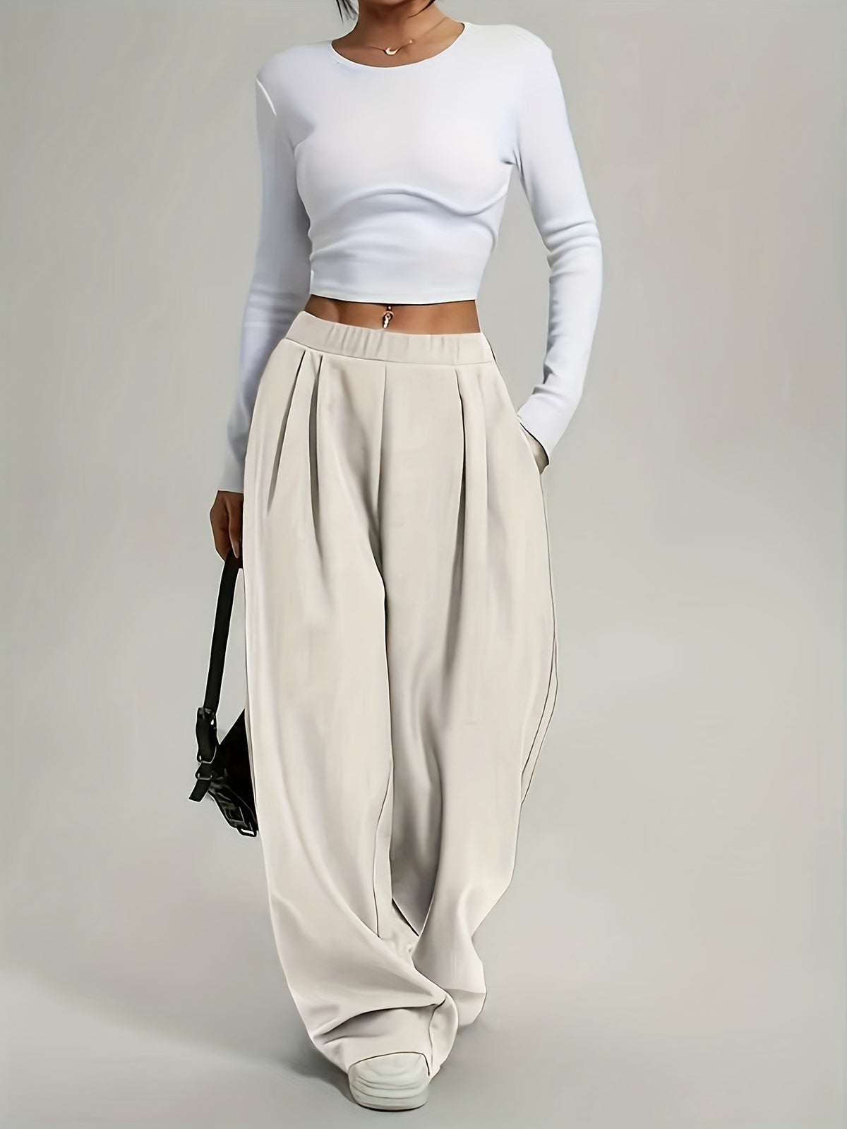 Candice | Pleated Wide Leg Baggy Sweatpants for Women